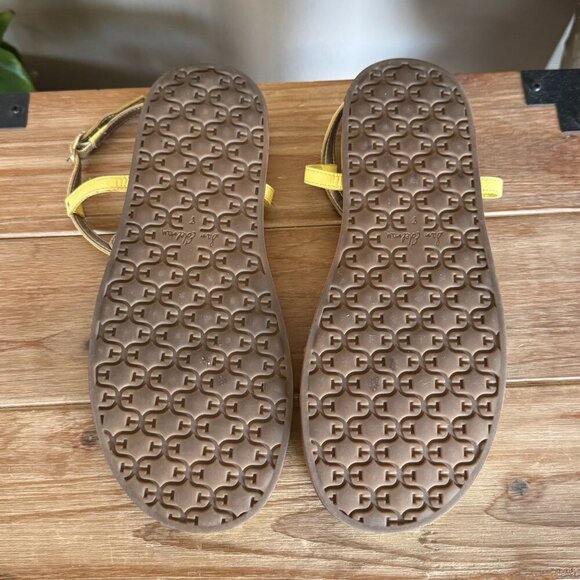 Sam Edelman Naomi Butter Yellow Croc Thong Angle Strap Thong Flat Sandal Size 8 - Picture 15 of 17